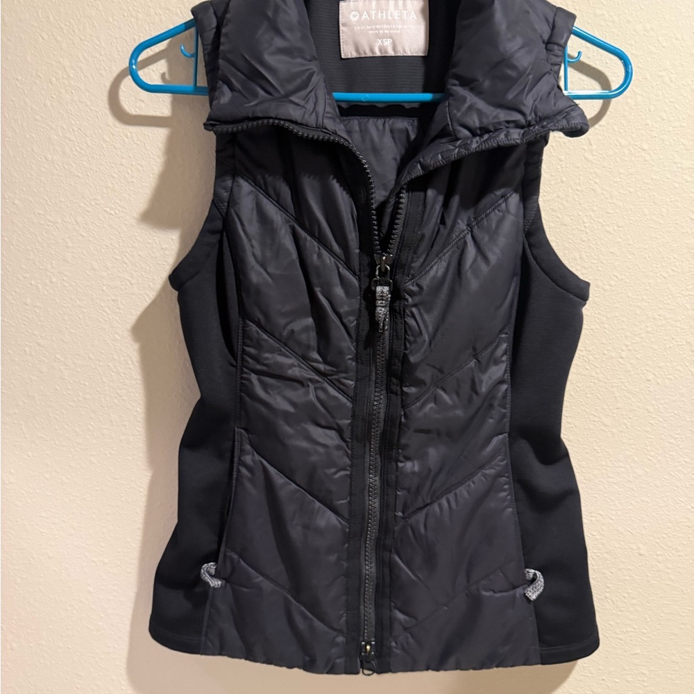 Athleta Black Quilted Puffer Vest